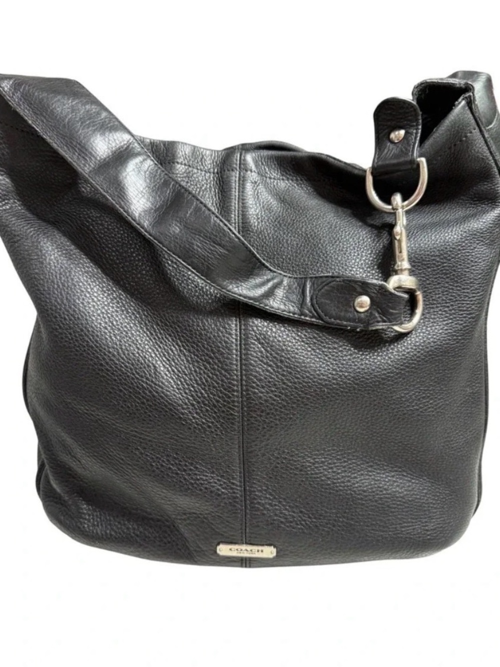 Coach Black Pebbled Leather Hobo Bag